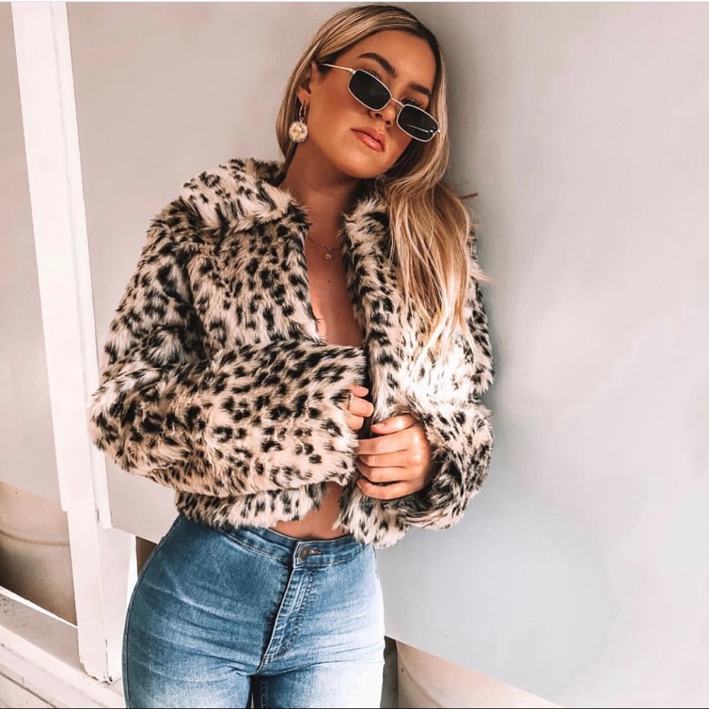 31• 2X H P* Seven Wonders Femme Leopard Coat S. 10 $130 - Picture 4 of 8